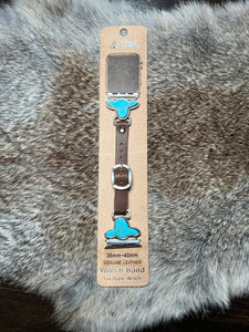 Western Watch Band Turquoise Cow (MEDIUM Size 38mm - 40mm)