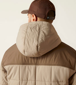 Men's Ariat Hooded Insulated Jacket - Major Brown/Brindle