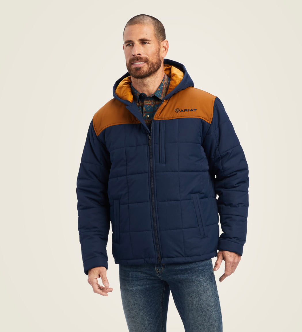 Men's Ariat Hooded Insulated Jacket - Navy