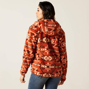 Women's Ariat Berber Snap Front Sweater - Burnt Brick Print