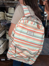 Load image into Gallery viewer, &quot;Recess&quot; Hooey Backpack Tan Body with Stripe Pattern and Rust Grey Accents
