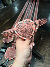 Load image into Gallery viewer, Angel Ranch - Women’s Fashion Belt (Heart Buckle Tooled Belt)
