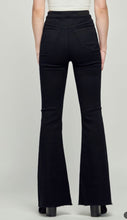 Load image into Gallery viewer, Slim High Rise Flare Jeans in Black
