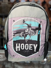 Load image into Gallery viewer, &quot;Rockstar&quot; Hooey Backpack Grey/Turquoise Cheyenne Logo with Grey/Black Accents
