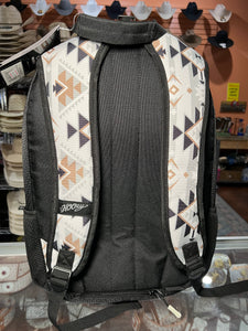"Rockstar" Hooey Backpack White Cream Aztec Pattern Body with Black Accents