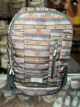 Load image into Gallery viewer, &quot;Rockstar&quot; Hooey Backpack Grey/Tan Stripe Pattern Body with Charcoal Accents
