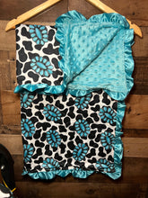 Load image into Gallery viewer, Western Baby Blanket &amp; Car Seat Cover Set - Cow Print on Concho
