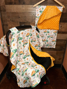 Western Baby Blanket & Car Seat Cover Set - Going to The Farm