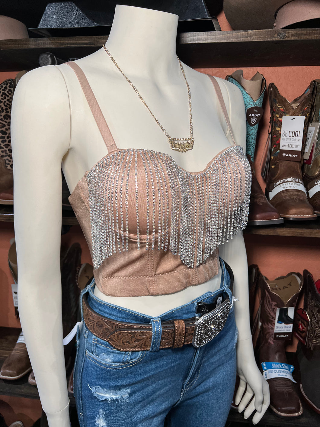 Glam Vaquerita Nude Top