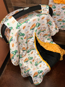 Western Baby Blanket & Car Seat Cover Set - Going to The Farm