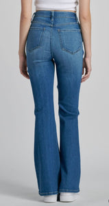 Slim High Rise Flare Jeans in Blue