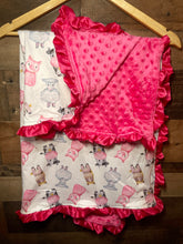 Load image into Gallery viewer, Western Baby Blanket &amp; Car Seat Cover Set - Baby Farm Animals
