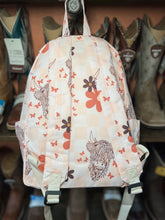 Load image into Gallery viewer, Small Western Backpack - Floral Checker &amp; Butterflies Cowhide Backpack
