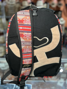 "Recess" Hooey Backpack Red/Tan/Black Pattern Body with Black/Tan Accents
