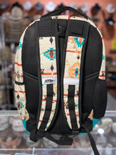 Load image into Gallery viewer, &quot;Ox&quot; Hooey Backpack, Cream/Pink Aztec Pattern Body with Turquoise/Black Accents
