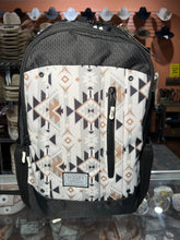 Load image into Gallery viewer, &quot;Rockstar&quot; Hooey Backpack White Cream Aztec Pattern Body with Black Accents
