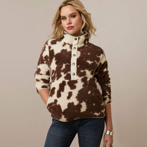 Women's Ariat Berber Snap Front Sweater - Chestnut Paint