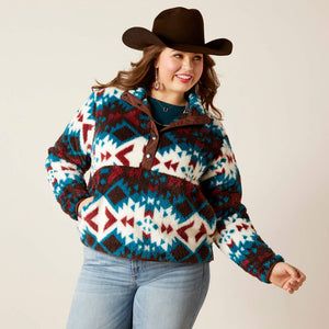 Women's Ariat Berber Snap Front Sweater - Plainsview Print