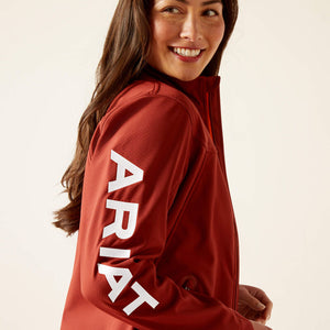 Women's Ariat New Team Softshell Print Jacket - Fired Brick