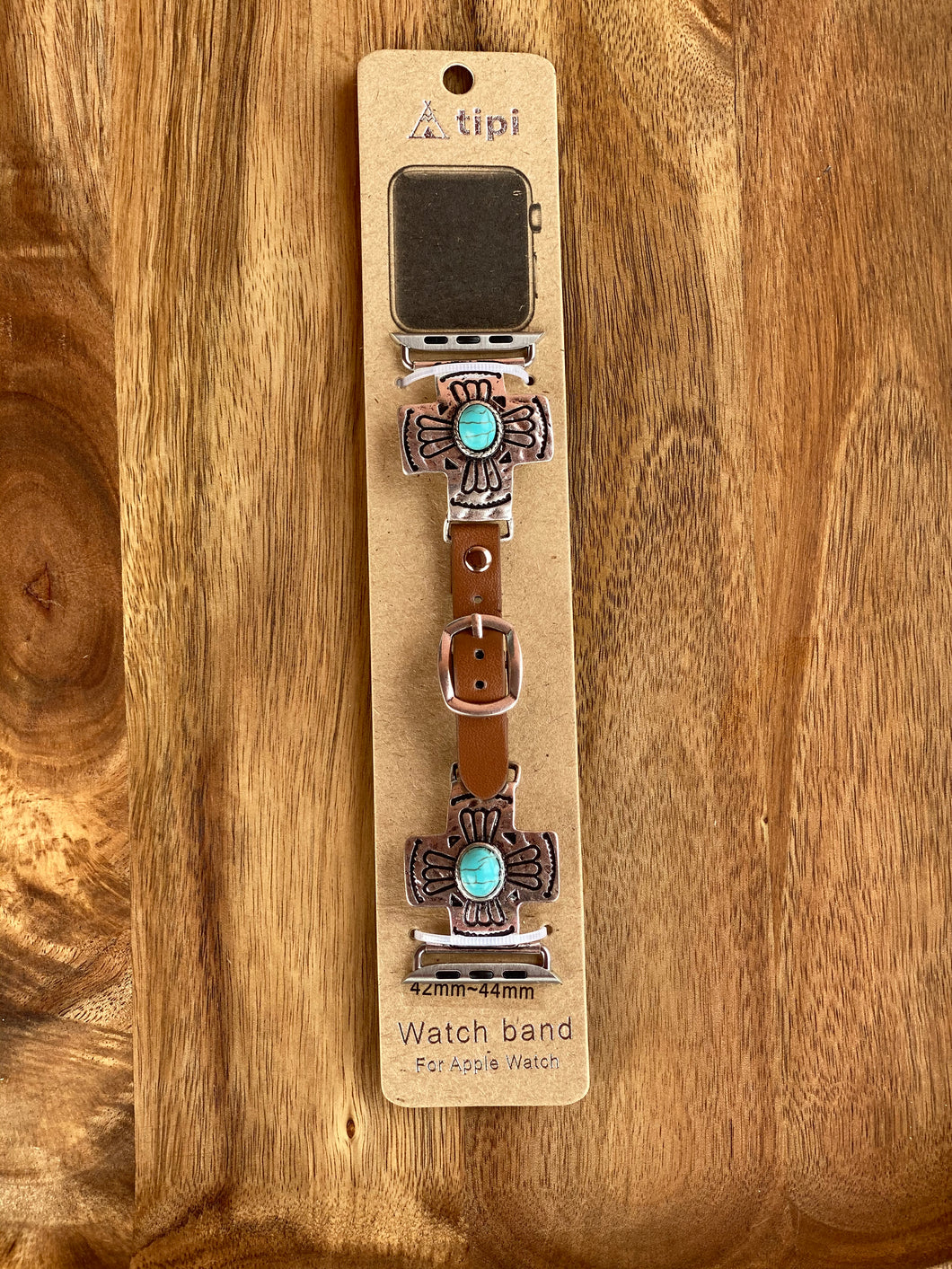 Western Watch Band Turquoise Blue Cross