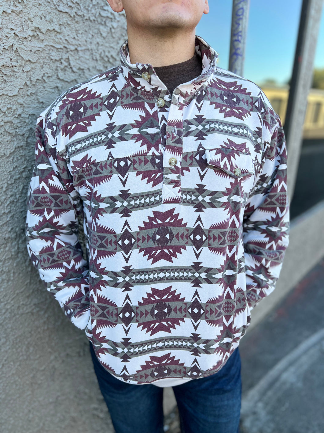 MEN'S Ariat - Printed Overdyed Washed Sweatshirt in Pure Cashmere Southwest