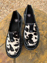 Load image into Gallery viewer, Women&#39;s Ariat Cruisers - Black Suede/Black and White Hair On Style#10042529
