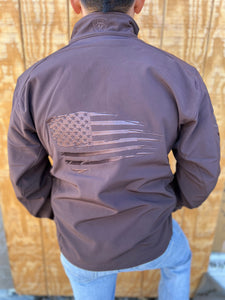MEN'S Ariat Logo 2.0 Patriot Softshell Water Resistant Jacket in Coffeebean Style#10033519