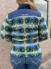 Load image into Gallery viewer, WOMEN&#39;S Ariat Real Prescott Fleece Jacket in Navy Sonoran Print

