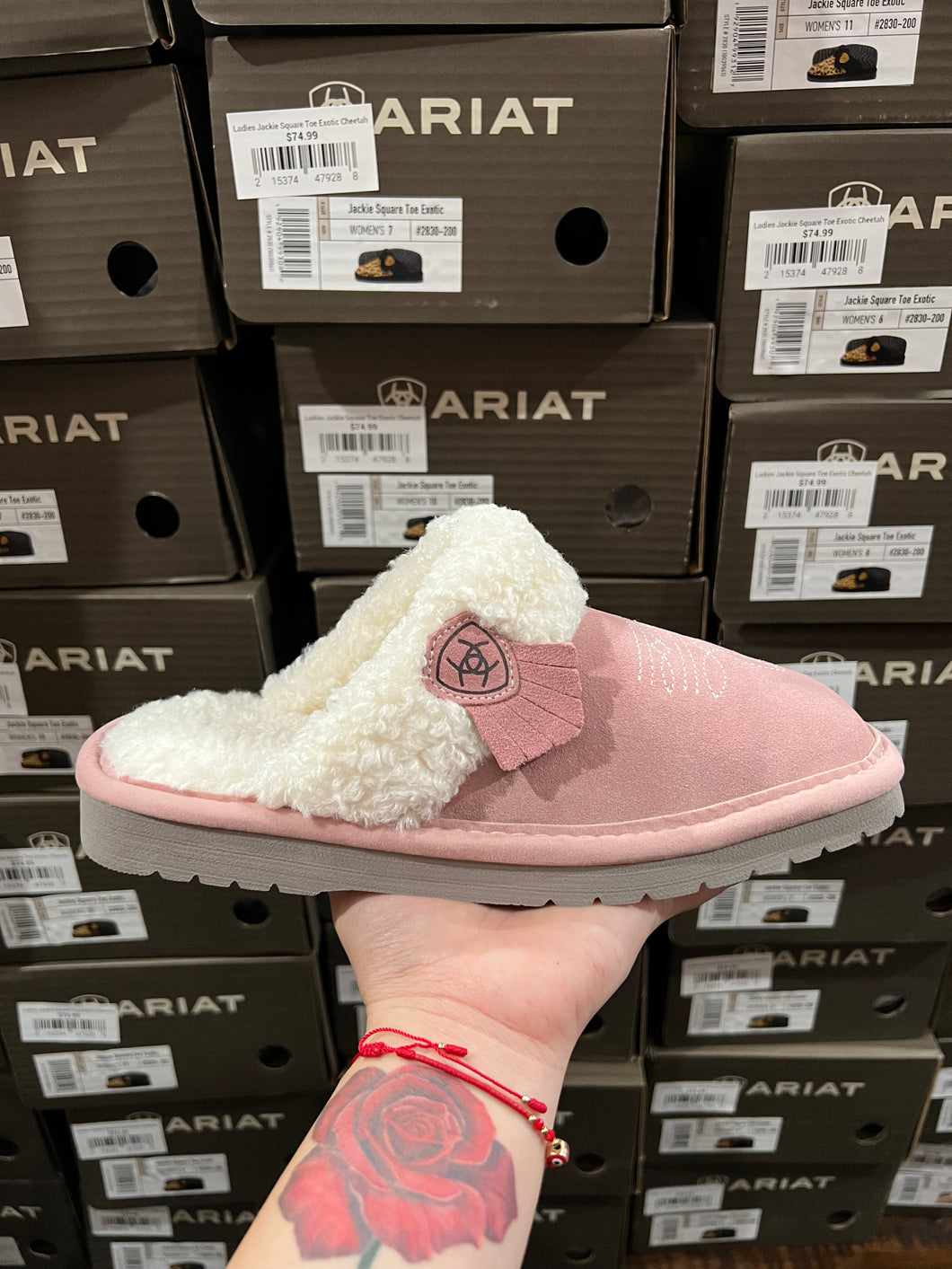 Womens Ariat Jackie Square Toe Slipper in Pink