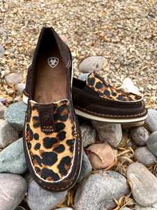 Women's Ariat Cruisers - Chocolate Suede/Leopard Hair On Style#10038413