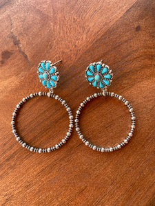 Turquoise Sliver Hoop Earrings