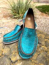 Load image into Gallery viewer, Women&#39;s Ariat Cruisers - Brushed Turquoise Floral Emboss Style#10042526
