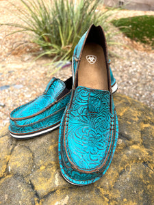 Women's Ariat Cruisers - Brushed Turquoise Floral Emboss Style#10042526